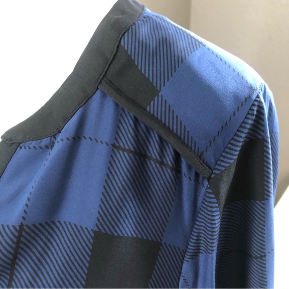 NWT Parker Black & Blue Silk Plaid Mallory Dress - Picture 10 of 15